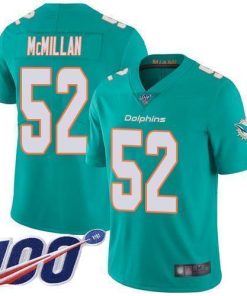 Nike Miami Dolphins #52 Raekwon McMillan Aqua Green Team Color Stitched NFL 100th Season Vapor Limited Jersey