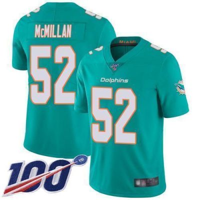 Nike Miami Dolphins #52 Raekwon McMillan Aqua Green Team Color Stitched NFL 100th Season Vapor Limited Jersey