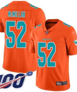 Nike Miami Dolphins #52 Raekwon McMillan Orange Stitched NFL Limited Inverted Legend 100th Season Jersey