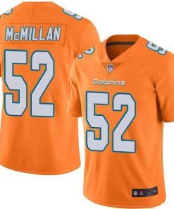 Nike Miami Dolphins #52 Raekwon McMillan Orange Stitched NFL Limited Rush Jersey