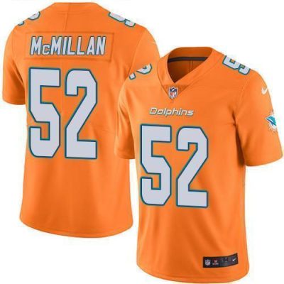 Nike Miami Dolphins #52 Raekwon McMillan Orange Stitched NFL Limited Rush Jersey