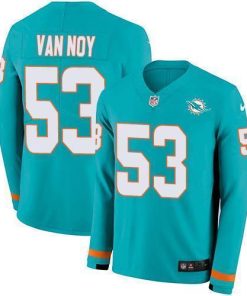 Nike Miami Dolphins #53 Kyle Van Noy Aqua Green Team Color Stitched NFL Limited Therma Long Sleeve Jersey
