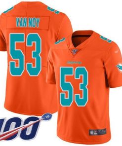 Nike Miami Dolphins #53 Kyle Van Noy Orange Stitched NFL Limited Inverted Legend 100th Season Jersey