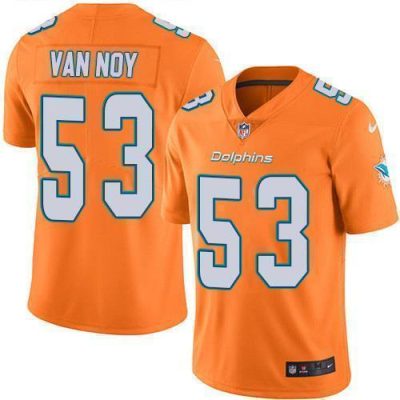 Nike Miami Dolphins #53 Kyle Van Noy Orange Stitched NFL Limited Rush Jersey