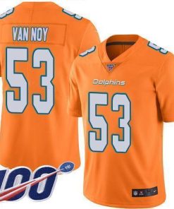 Nike Miami Dolphins #53 Kyle Van Noy Orange Stitched NFL Limited Rush 100th Season Jersey