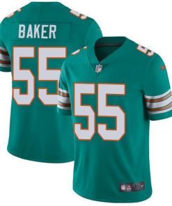 Nike Miami Dolphins #55 Jerome Baker Aqua Green Alternate Stitched NFL Vapor Untouchable Limited Jersey