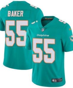 Nike Miami Dolphins #55 Jerome Baker Aqua Green Team Color Stitched NFL Vapor Untouchable Limited Jersey