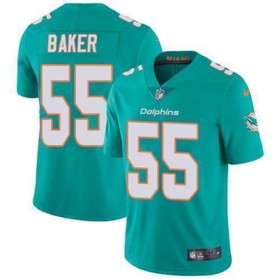 Nike Miami Dolphins #55 Jerome Baker Aqua Green Team Color Stitched NFL Vapor Untouchable Limited Jersey