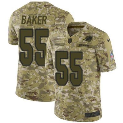 Nike Miami Dolphins #55 Jerome Baker Camo Stitched NFL Limited 2018 Salute To Service Jersey