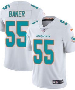 Nike Miami Dolphins #55 Jerome Baker White Stitched NFL Vapor Untouchable Limited Jersey