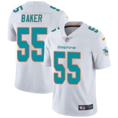 Nike Miami Dolphins #55 Jerome Baker White Stitched NFL Vapor Untouchable Limited Jersey
