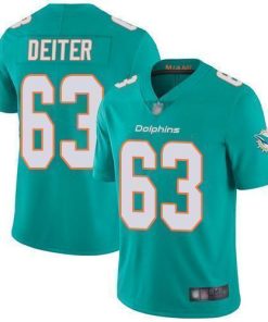 Nike Miami Dolphins #63 Michael Deiter Aqua Green Team Color Stitched NFL Vapor Untouchable Limited Jersey