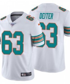 Nike Miami Dolphins #63 Michael Deiter White Alternate Stitched NFL 100th Season Vapor Untouchable Limited Jersey