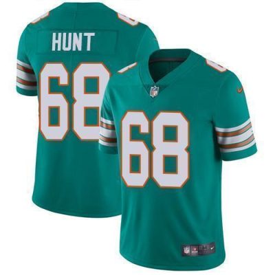 Nike Miami Dolphins #68 Robert Hunt Aqua Green Alternate Stitched NFL Vapor Untouchable Limited Jersey