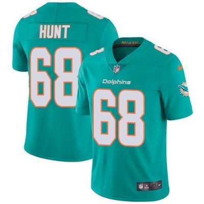 Nike Miami Dolphins #68 Robert Hunt Aqua Green Team Color Stitched NFL Vapor Untouchable Limited Jersey