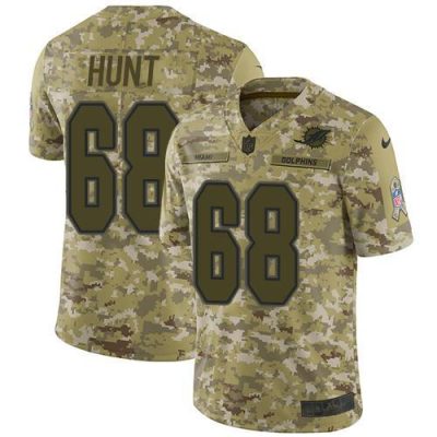 Nike Miami Dolphins #68 Robert Hunt Camo Stitched NFL Limited 2018 Salute To Service Jersey