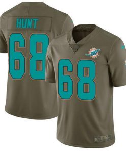 Nike Miami Dolphins #68 Robert Hunt Olive Stitched NFL Limited 2017 Salute To Service Jersey