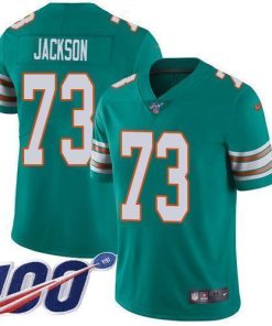 Nike Miami Dolphins #73 Austin Jackson Aqua Green Alternate Stitched NFL 100th Season Vapor Untouchable Limited Jersey