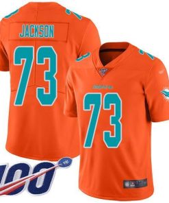 Nike Miami Dolphins #73 Austin Jackson Orange Stitched NFL Limited Inverted Legend 100th Season Jersey