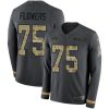 Nike Miami Dolphins #75 Ereck Flowers Anthracite Salute to Service Stitched NFL Limited Therma Long Sleeve Jersey