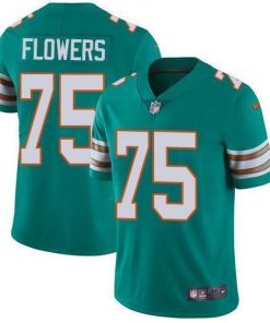 Nike Miami Dolphins #75 Ereck Flowers Aqua Green Alternate Stitched NFL Vapor Untouchable Limited Jersey