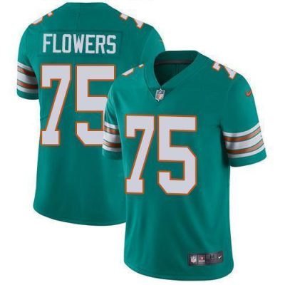 Nike Miami Dolphins #75 Ereck Flowers Aqua Green Alternate Stitched NFL Vapor Untouchable Limited Jersey
