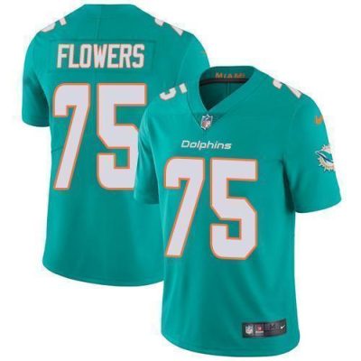 Nike Miami Dolphins #75 Ereck Flowers Aqua Green Team Color Stitched NFL Vapor Untouchable Limited Jersey