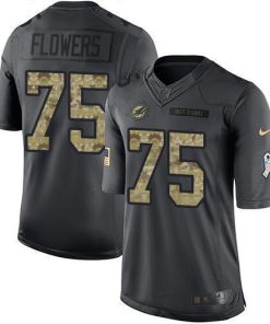 Nike Miami Dolphins #75 Ereck Flowers Black Stitched NFL Limited 2016 Salute to Service Jersey