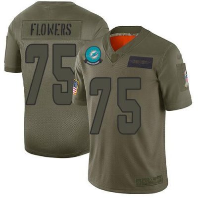 Nike Miami Dolphins #75 Ereck Flowers Camo Stitched NFL Limited 2019 Salute To Service Jersey