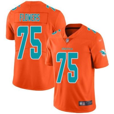 Nike Miami Dolphins #75 Ereck Flowers Orange Stitched NFL Limited Inverted Legend Jersey