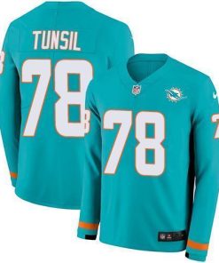Nike Miami Dolphins #78 Laremy Tunsil Aqua Green Team Color Stitched NFL Limited Therma Long Sleeve Jersey