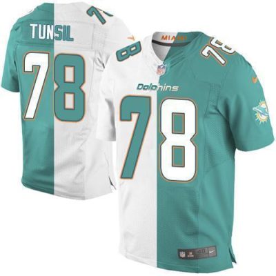 Nike Miami Dolphins #78 Laremy Tunsil Aqua Green/White Stitched NFL Elite Split Jersey