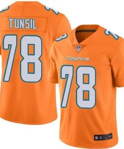 Nike Miami Dolphins #78 Laremy Tunsil Orange Stitched NFL Limited Rush Jersey