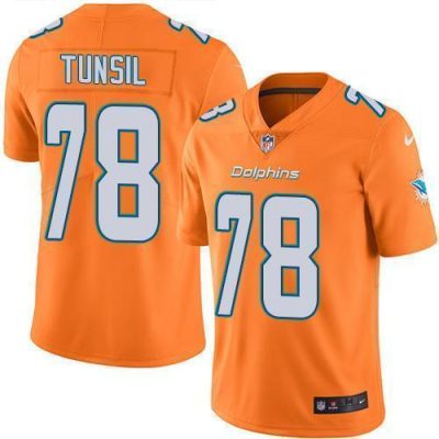Nike Miami Dolphins #78 Laremy Tunsil Orange Stitched NFL Limited Rush Jersey