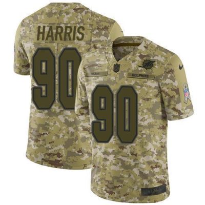 Nike Miami Dolphins #90 Charles Harris Camo Stitched NFL Limited 2018 Salute To Service Jersey