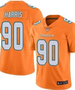 Nike Miami Dolphins #90 Charles Harris Orange Stitched NFL Limited Rush Jersey