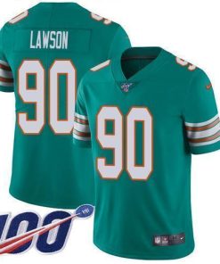 Nike Miami Dolphins #90 Shaq Lawson Aqua Green Alternate Stitched NFL 100th Season Vapor Untouchable Limited Jersey