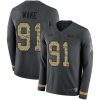 Nike Miami Dolphins #91 Cameron Wake Anthracite Salute to Service Stitched NFL Limited Therma Long Sleeve Jersey