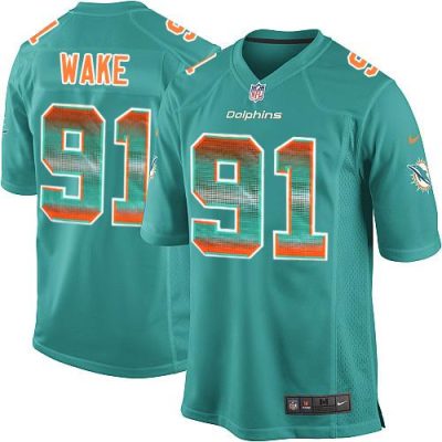 Nike Miami Dolphins #91 Cameron Wake Aqua Green Team Color Stitched NFL Limited Strobe Jersey