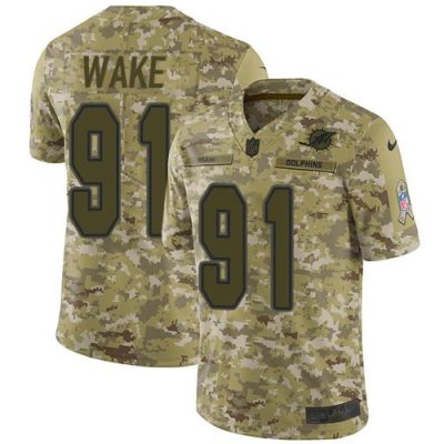 Nike Miami Dolphins #91 Cameron Wake Camo Stitched NFL Limited 2018 Salute To Service Jersey