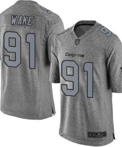 Nike Miami Dolphins #91 Cameron Wake Gray Stitched NFL Limited Gridiron Gray Jersey
