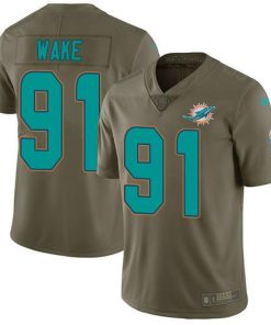 Nike Miami Dolphins #91 Cameron Wake Olive Stitched NFL Limited 2017 Salute to Service Jersey
