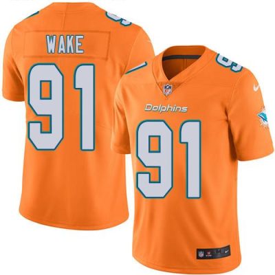 Nike Miami Dolphins #91 Cameron Wake Orange Stitched NFL Limited Rush Jersey