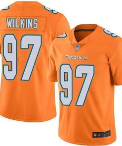Nike Miami Dolphins #97 Christian Wilkins Orange Stitched NFL Limited Rush Jersey