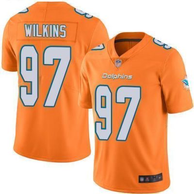 Nike Miami Dolphins #97 Christian Wilkins Orange Stitched NFL Limited Rush Jersey