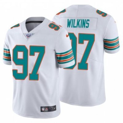 Nike Miami Dolphins #97 Christian Wilkins White Alternate Stitched NFL 100th Season Vapor Untouchable Limited Jersey