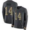 Nike Minnesota Vikings #14 Stefon Diggs Anthracite Salute to Service Stitched NFL Limited Therma Long Sleeve Jersey