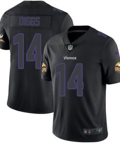 Nike Minnesota Vikings #14 Stefon Diggs Black Stitched NFL Limited Rush Impact Jersey