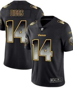 Nike Minnesota Vikings #14 Stefon Diggs Black Stitched NFL Vapor Untouchable Limited Smoke Fashion Jersey