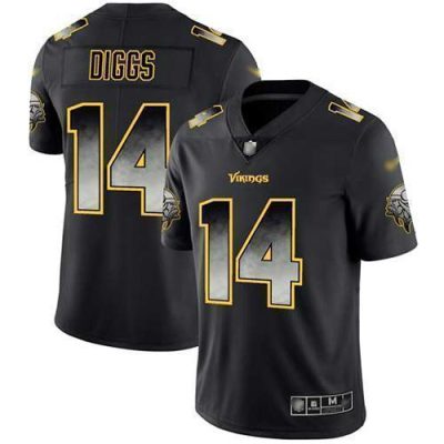 Nike Minnesota Vikings #14 Stefon Diggs Black Stitched NFL Vapor Untouchable Limited Smoke Fashion Jersey